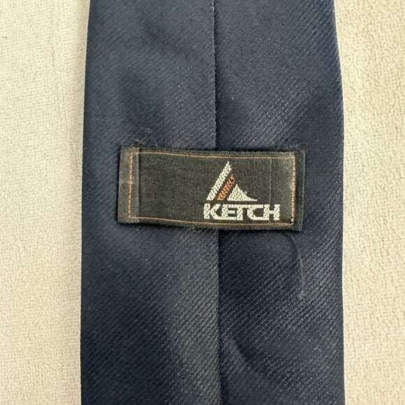 Ketch Mens Classic Navy Blue Tie - 100% Polyester - Picture 3 of 3
